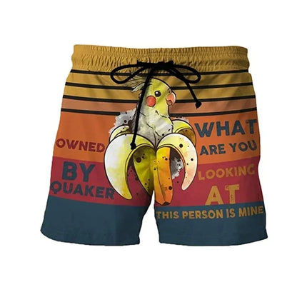 Men Funny Banana Crab Animal 3D Boardshorts