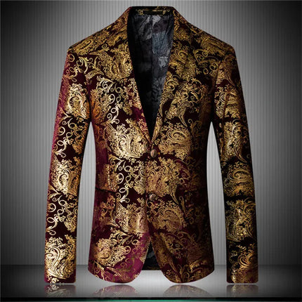 Men Business Casual Floral Party Blazer