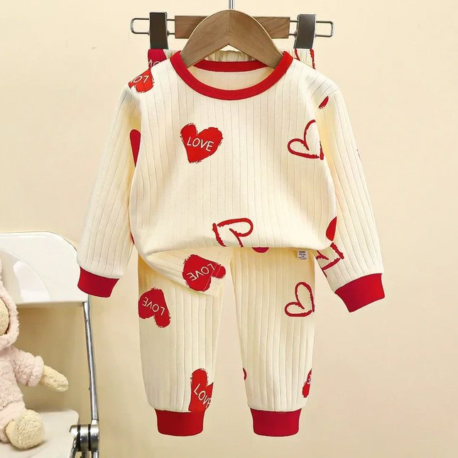 Baby Boys Love Hearts Pajama Sets - Mad Fly Essentials