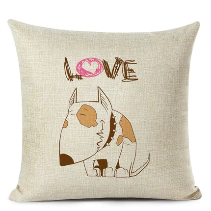 Bull Terrier 45x45cm Sofa Pillow Cover