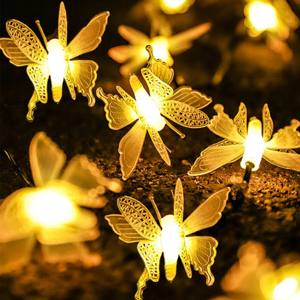 Crystal Waterproof Outdoor Butterfly Fairy Garland Lights