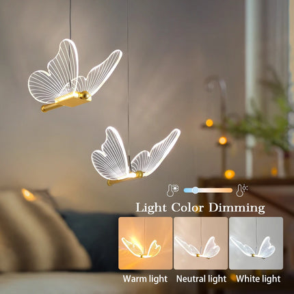 Home Modern Bedroom Butterfly LED Pendant Light