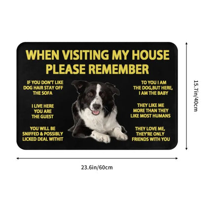 Border Collie Dog Front Floor Entrance Mat