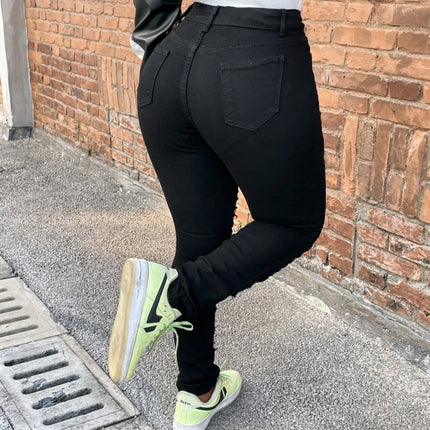 Women High Waist Stretchy Hollow Out Pencil Pants