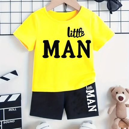 Baby Boy Little Man Graphic Tracksuits