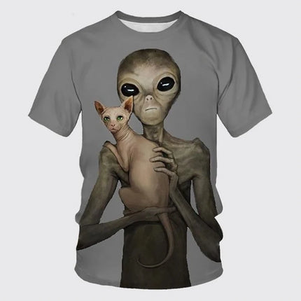 Men Funny Alien 3D Short Tees