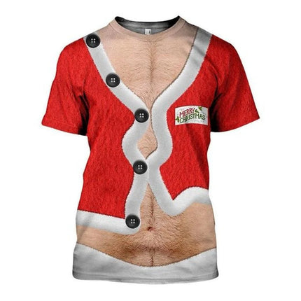 Men Funny 3D Short Christmas Muscle Shirts