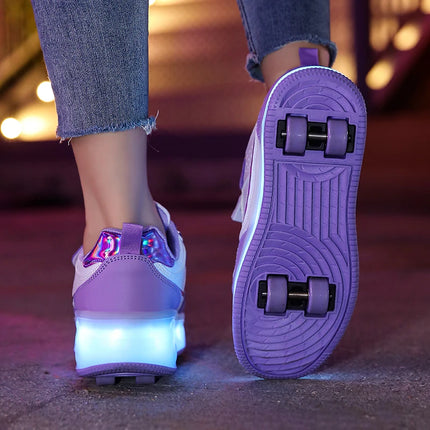 Girls LED USB-Charging Skate Luminous Shoes