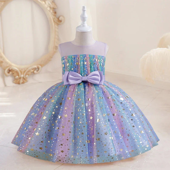 Baby Girl Sleeveless Sequin Birthday Princess Party Dress