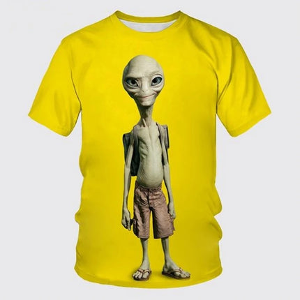 Men Funny Alien 3D Short Tees