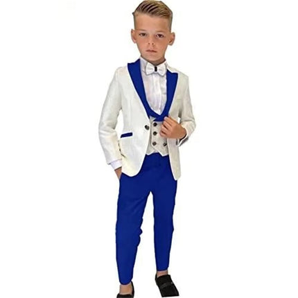 Boy White Paisley Wedding Guest Gentleman 3pc Outfit Sets