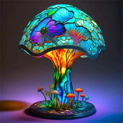 Vintage Bohemian Mushroom Resin LED Desk Lamp