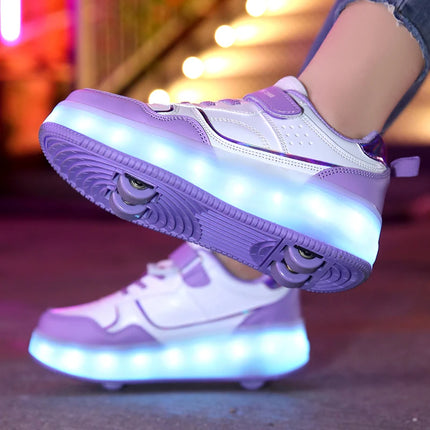 Girls LED USB-Charging Skate Luminous Shoes