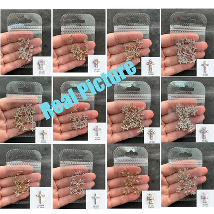 Glitter Cross 20pc Nail Art Rhinestone Decor