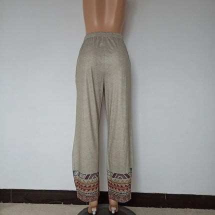 Women 2024 High-Waist Blue Spring Wide Leg Pants