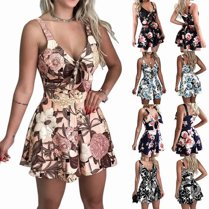 Women Sleeveless Floral Casual Rompers - Mad Fly Essentials