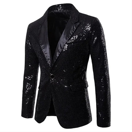 Men Plaid Sequin 3D Party Blazer