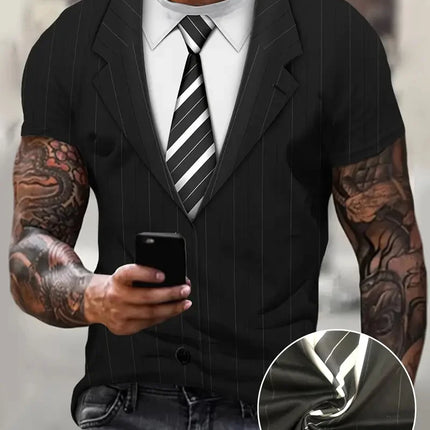 Men Fashion 3D Short Suit Graphic Shirts