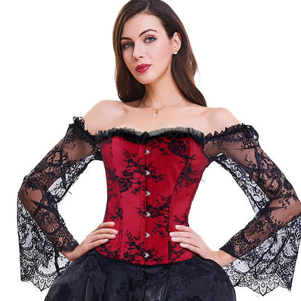 Women Black Red Gothic Shapewear Corset