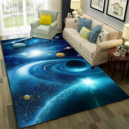 3D Universe Space Galaxy Planet Star Rug