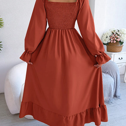 Women Long Casual Ruffle Chiffon Dress - Mad Fly Essentials