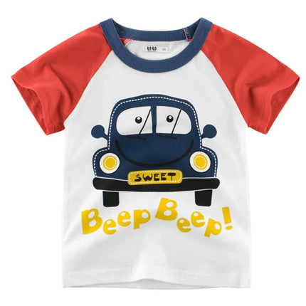 Baby Boys Car Dinosaur 2-12Y Summer Tees