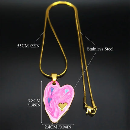 Stainless Pink Heart Pendant Necklace – Mad Fly Essentials