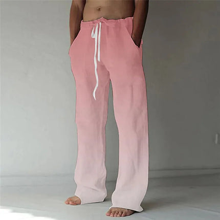 Men Pink Purple Pattern XS-8XL Travel Vacation Pants