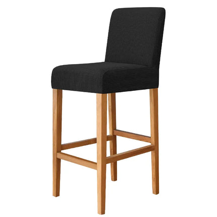 Kitchen Bar Stool Solid Jacquard Slipcover