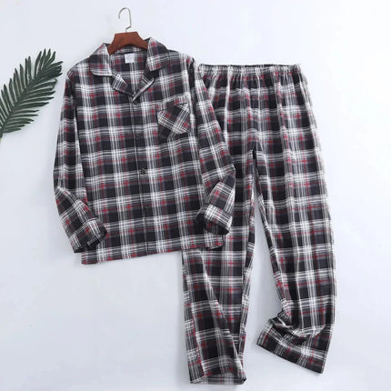 Men Home Suits Star Plaid Pajama Sets