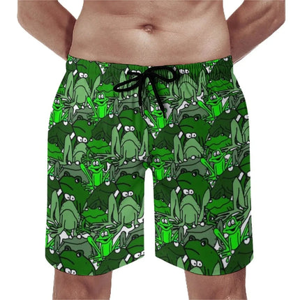 Men Funny Frog 3D Boardshorts