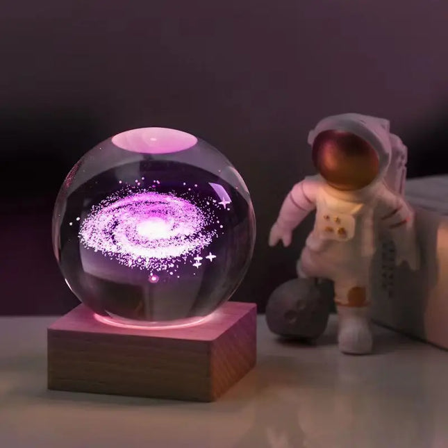 3D Crystal Planet Saturn LED Night Light.