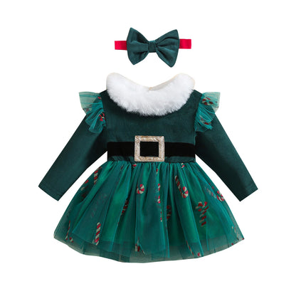 Baby Girl Long Mesh Christmas Outfit