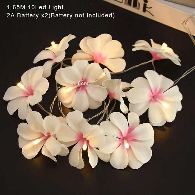 Hawaiian Plumeria LED Flower Garden Wedding String Light