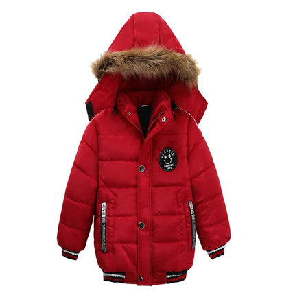 Baby Boy Keep Warm Solid Hooded Jacket