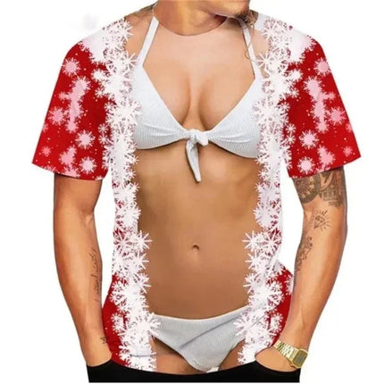 Men Funny 3D Christmas Muscle Shirts - Mad Fly Essentials