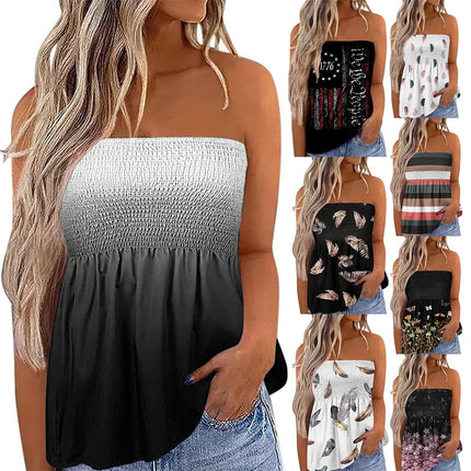 Women Sleeveless Butterfly 3D Crop Tops