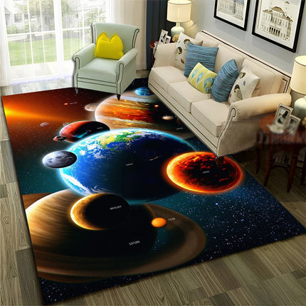 3D Universe Space Galaxy Planet Star Rug