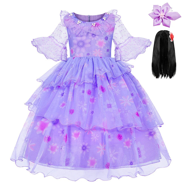 Baby Girl Pink Purple Birthday Charm Costume Flock Dress