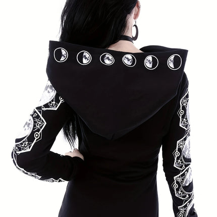 Women Y2K Gothic Moon Hoodies