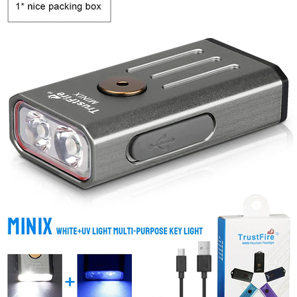 MiniX LED USB Rechargeable Flashlight Keychain