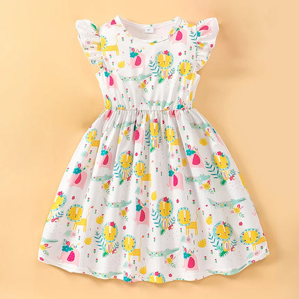 Girl Cartoon Animal Summer Ruffle Dress – Mad Fly Essentials