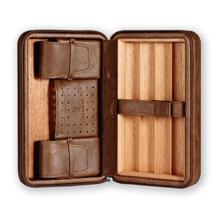 Portable Humidor Cigar Leather Travel Case