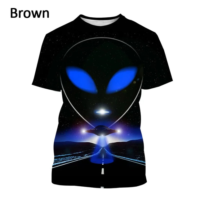 Men UFO Alien Civilization 3D Summer Casual Shirt