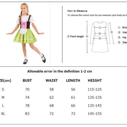 Girl Oktoberfest Dirndl Bavaria Costume Dress