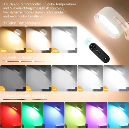 Remote RGB LED Wireless Rechargeable Wall Sconce