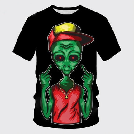 Men Funny Alien 3D Short Tees