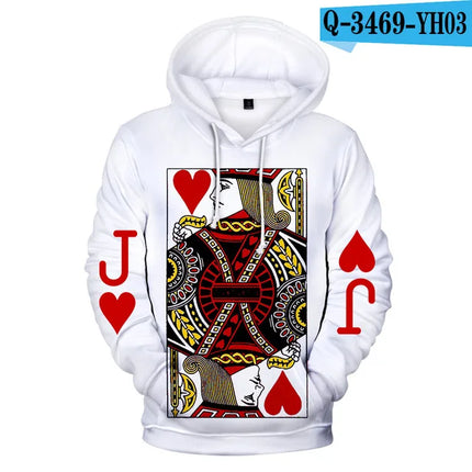 Men King Long Playing Poker Funny Medieval Hoodies