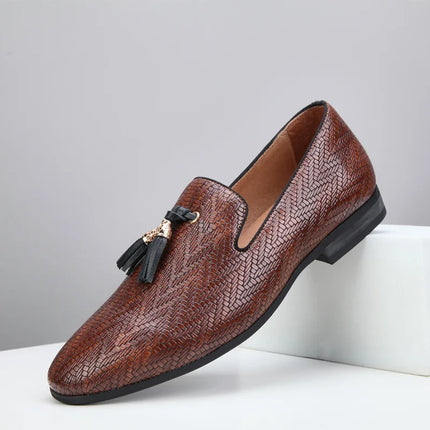 Men Business Casual Black Brown Leather Loafers