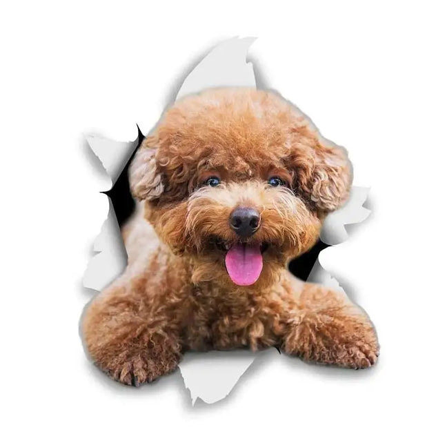 Funny 3D Animal Bulldog Retriever Wall Stickers.